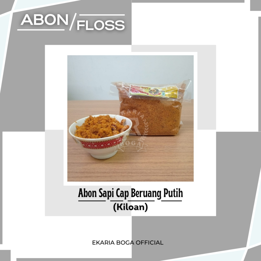 

FLOSS | ABON SAPI CAP BERUANG PUTIH | ABON BERUANG PUTIH KILOAN 100GR