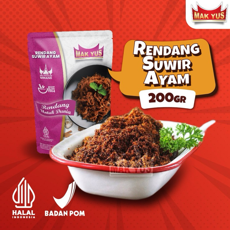 

Rendang Suwir Ayam Mak Yus