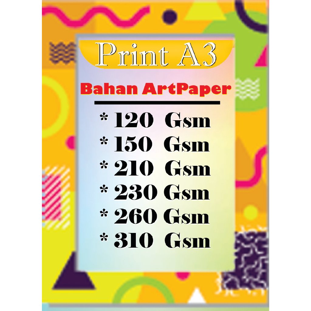 

Cetak ArtPaper / Poster A3