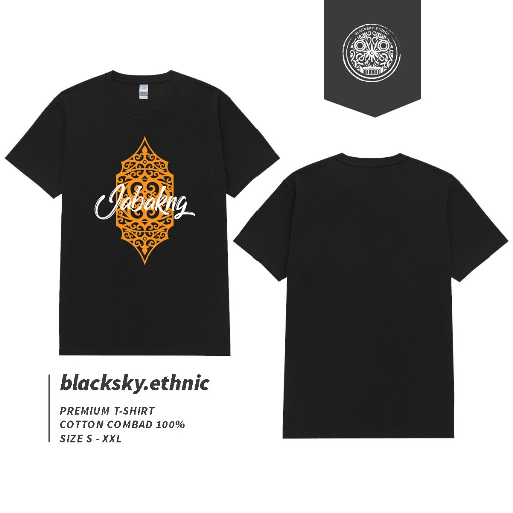 Kaos Etnik Dayak Tameng / Baju Etnik perisai dayak/ Baju kaos dayak / baju kalimantan / kaos hitam /