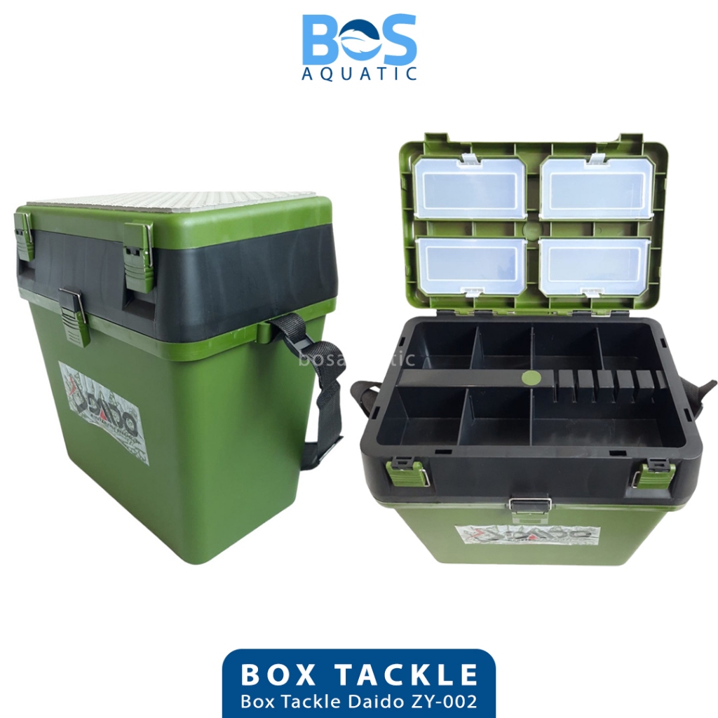 Bosaquatic - TACKLE BOX DAIDO TYPE ZY-002 Warna HIJAU HTAM Kuat dan Muat Banyak  Box Pancing Termura
