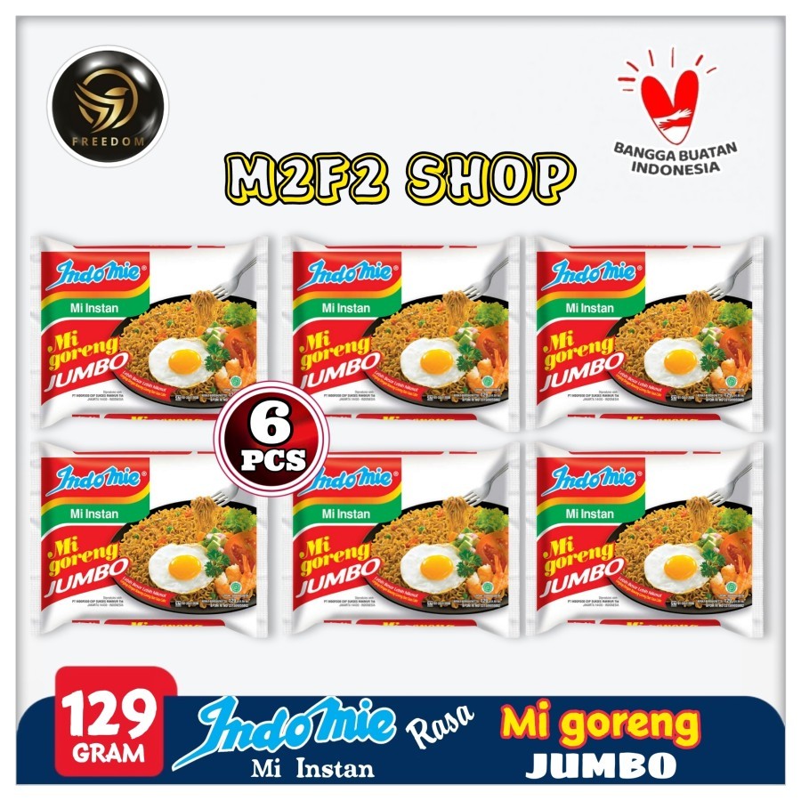 

Indomie Mie Instant Goreng Rasa Mi Goreng Spesial Plus JUMBO | Bag - 129 gr (Kemasan 6 Pcs)