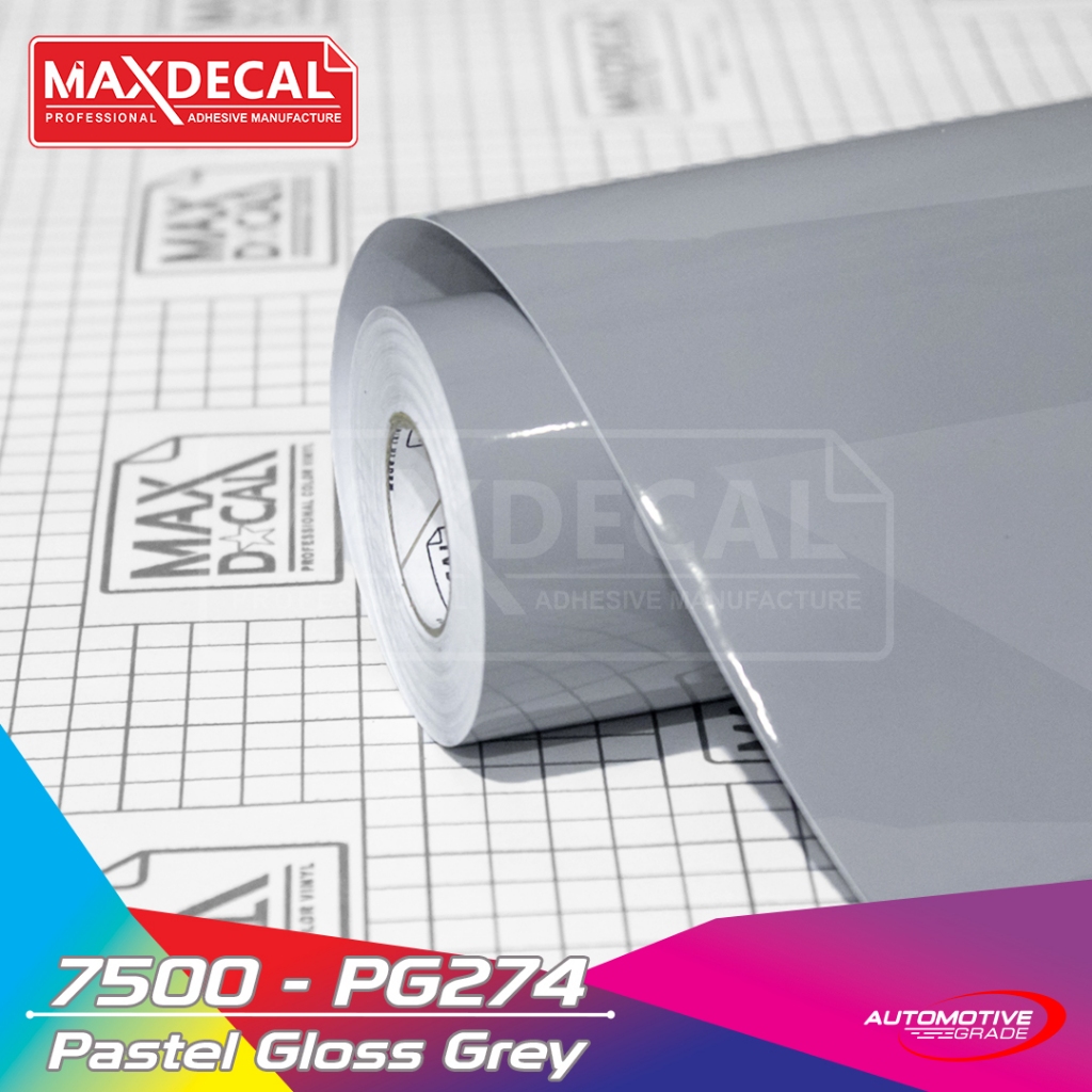 MAXDECAL 7500 274 PASTEL GLOSS GREY VINYL STICKER GLOSSY MATT ROLL
