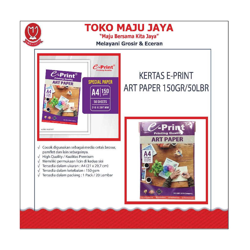 

KERTAS E-PRINT ART PAPER 150GR/50LBR