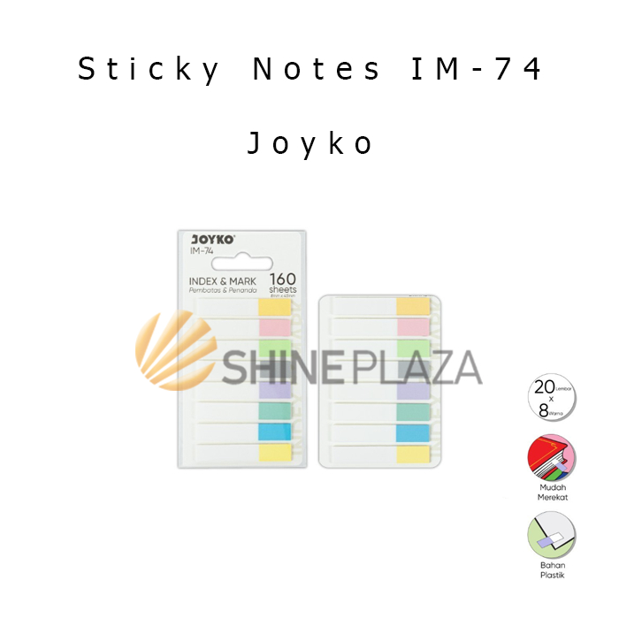 

Memo Sticky Notes Pastel Joyko IM-74 - Index Mark Penanda Pembatas Joyko