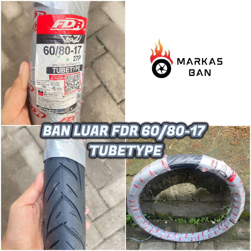 BAN LUAR FDR 60/80-17 GENZI TUBETYPE / NON TUBLESS || BAN LUAR RING 17 FDR GENZI 60/80-17 NON TUBLES