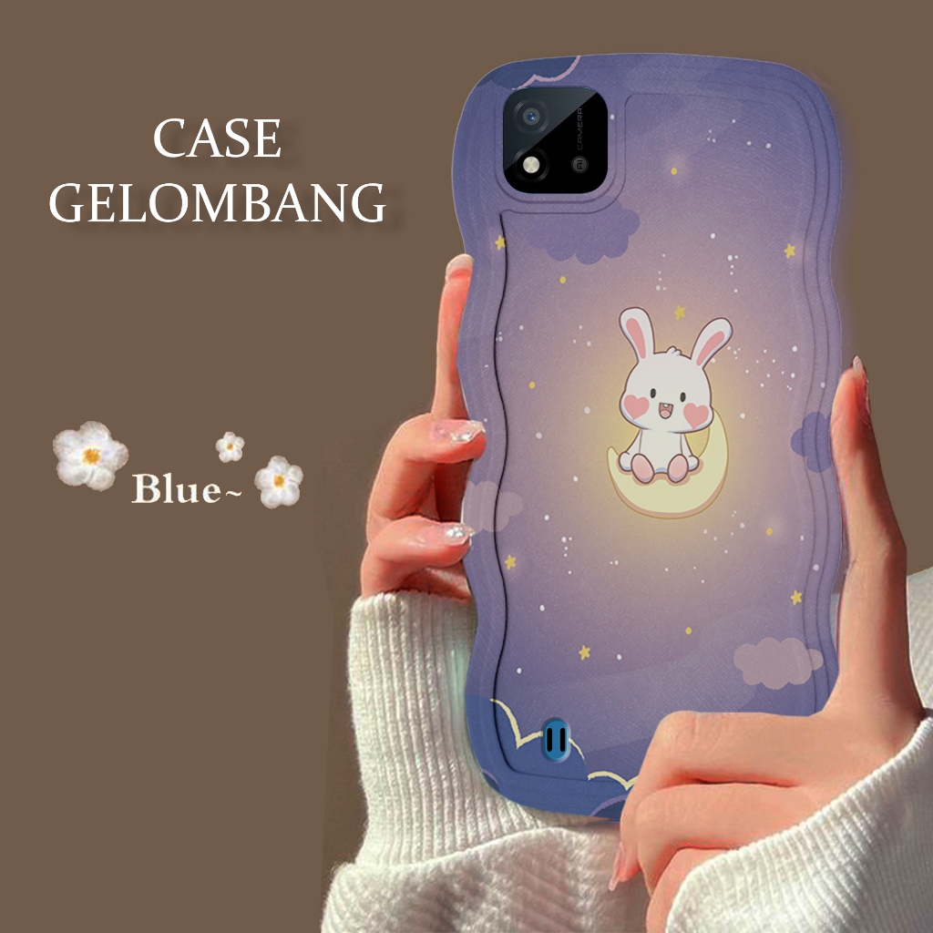 Soft Case GELOMBANG Hp Realme C11 2021 - Realme C11 2021 - Case Pro Camera - Fashion Case Motif Moon
