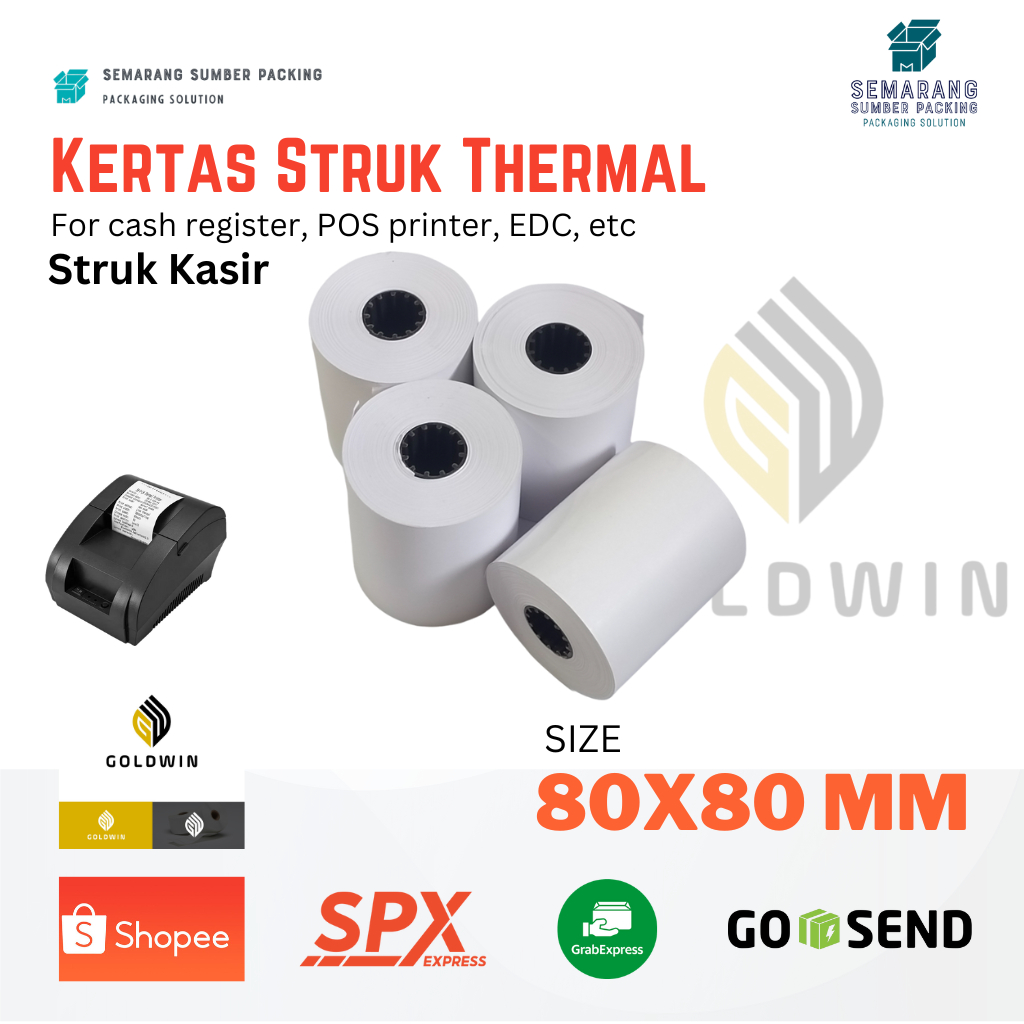 

Kertas struk thermal kasir ukuran 80x80 mm ECO 80mm receipt