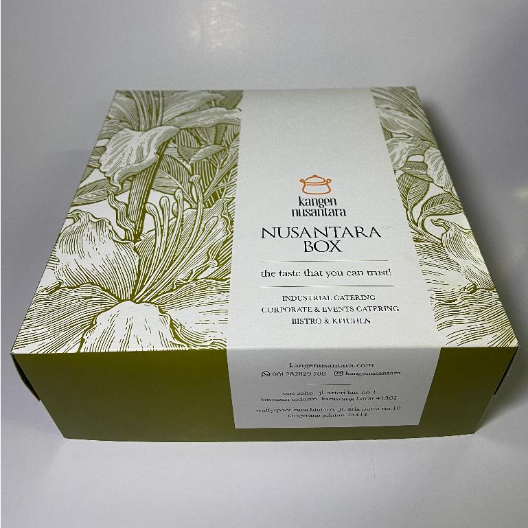 Dus Nasi 20x20 Custom | Cetak Custom Kotak Nasi Dus Atas Bawah