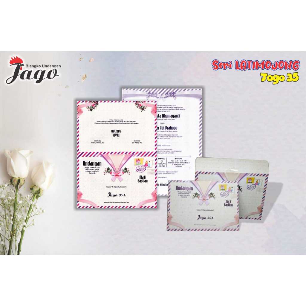 Blangko undangan atau kertas undangan pernikahan bisa untuk khitan merek JAGO 35 dengan bahan kertas