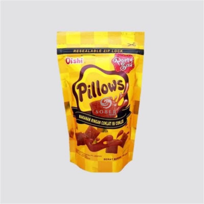 

PillowS OISHI 110 Gr Rasa COKLAT Kemasan ZipLock PROMO MURAH / OISHI Pillows Party 110 Gr Rasa Coklat Cemilan Snack PROMO MURAH