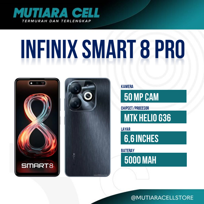 INFINIX SMART 8 PRO RAM 8 INTERNAL 128GB GARANSI 1 TAHUN