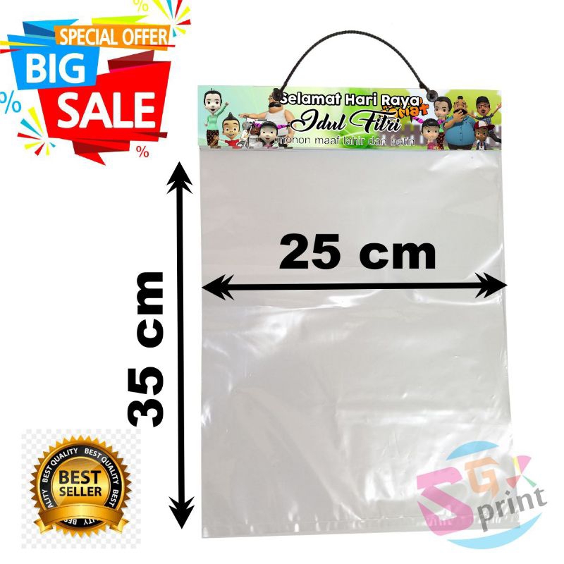 

10 lembar plastik parcel lebaran gambar keluarga somat