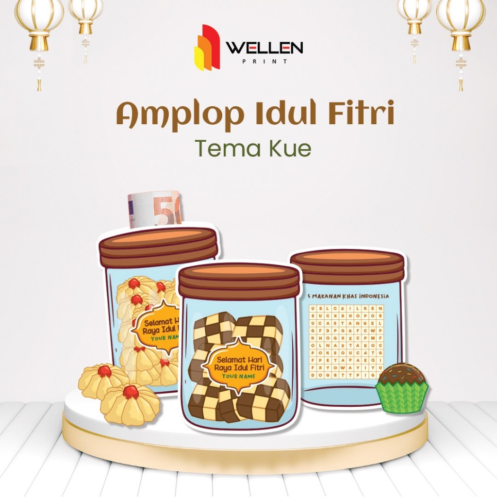

WELLEN PRINT – Cetak Amplop Idul Fitri Tema Kue Lebaran Custom Nama / Print Angpao THR Eid Mubarak Edition