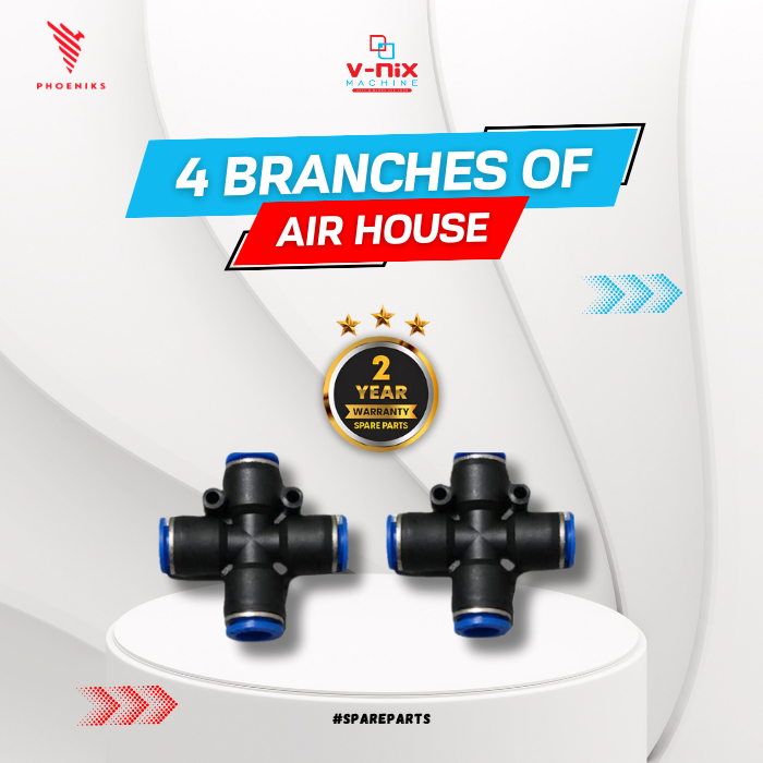 VNIX Air Hose Selang Angin Kompresor Pneumatic Cabang 4 Distributor Udara Mesin Industri