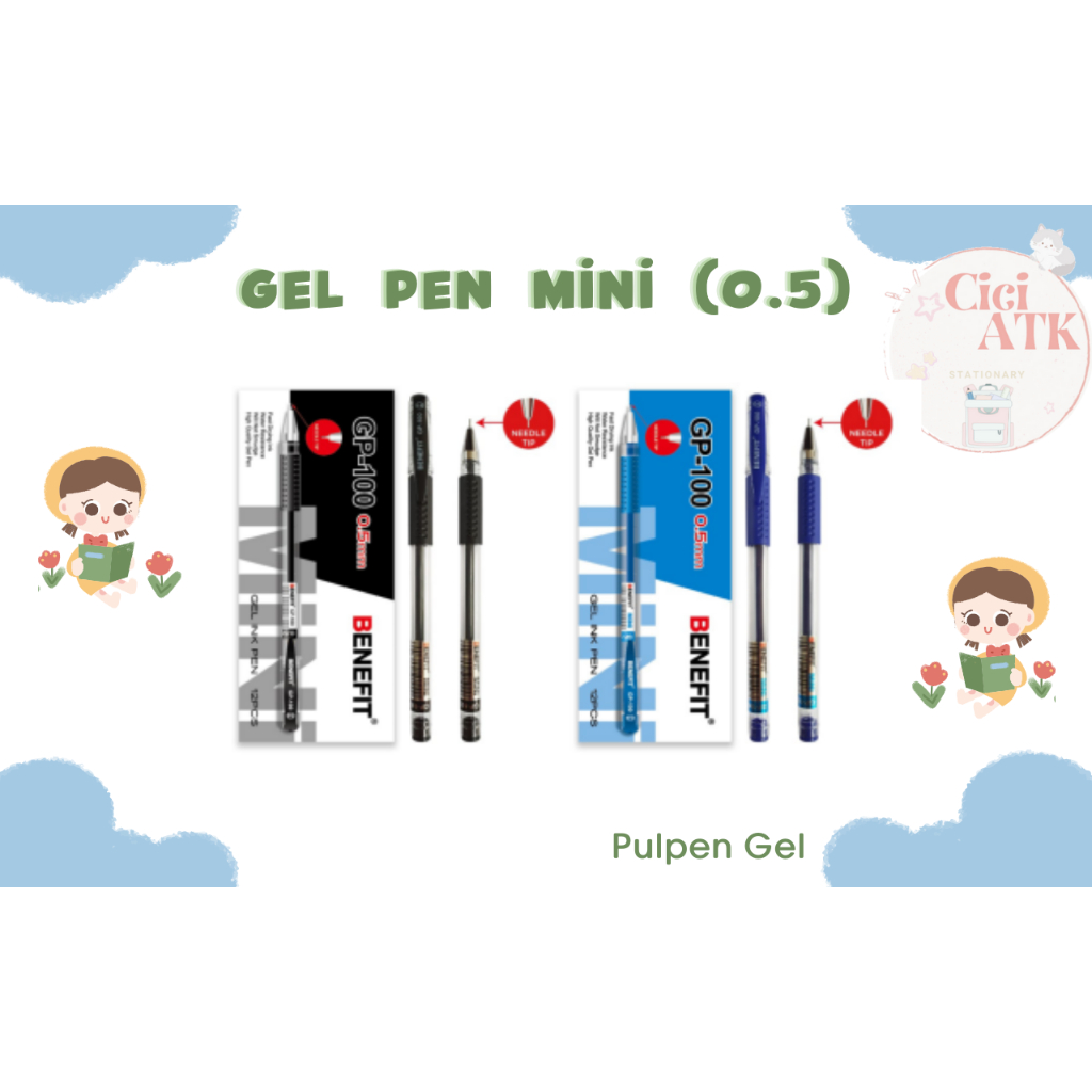 

Pulpen Gel Mini 0.5mm - Needle Tip (Benefit) - Isi 12pcs