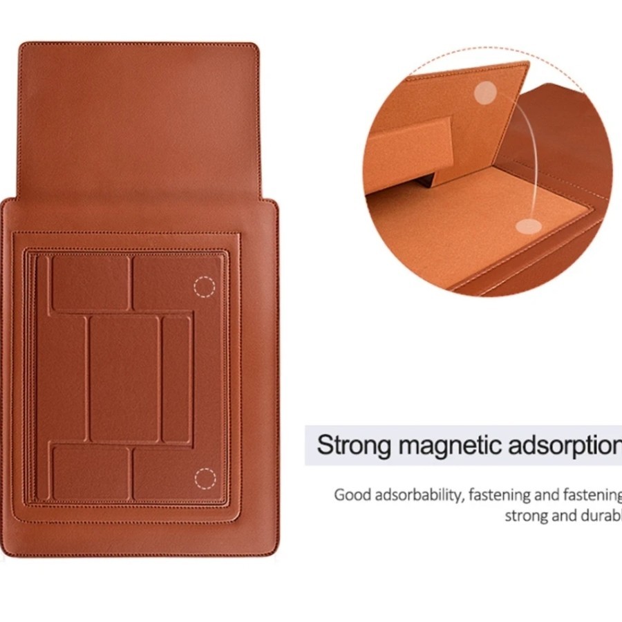 MH - Sarung Macbook Kulit + Stand Premium Leather Laptop Sleeve LE1301