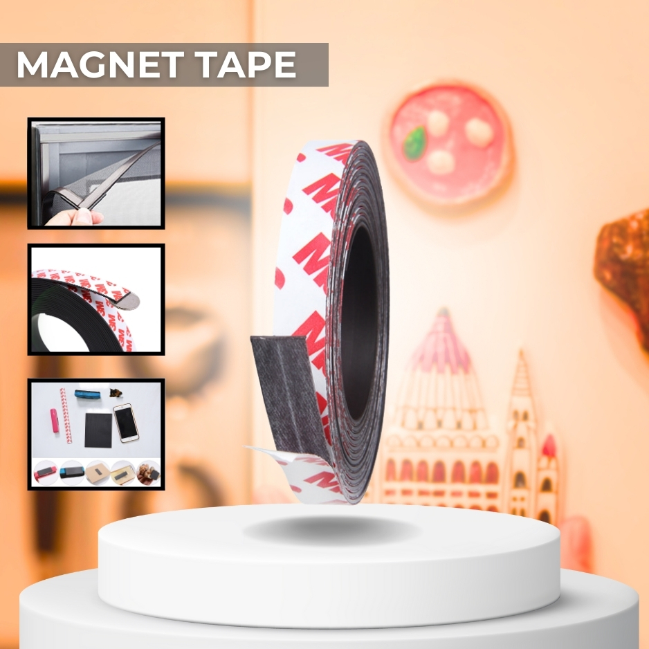 

Magnet Tape Lebar 10mm per 1m Double Tape 3M Magnetic Strip Tebal 2mm