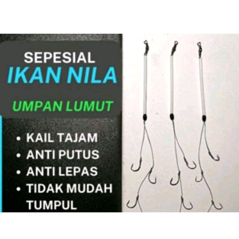 Kail Lumut, Rangkaian Kail Lumut ikan Nila, Mujair, Belanak