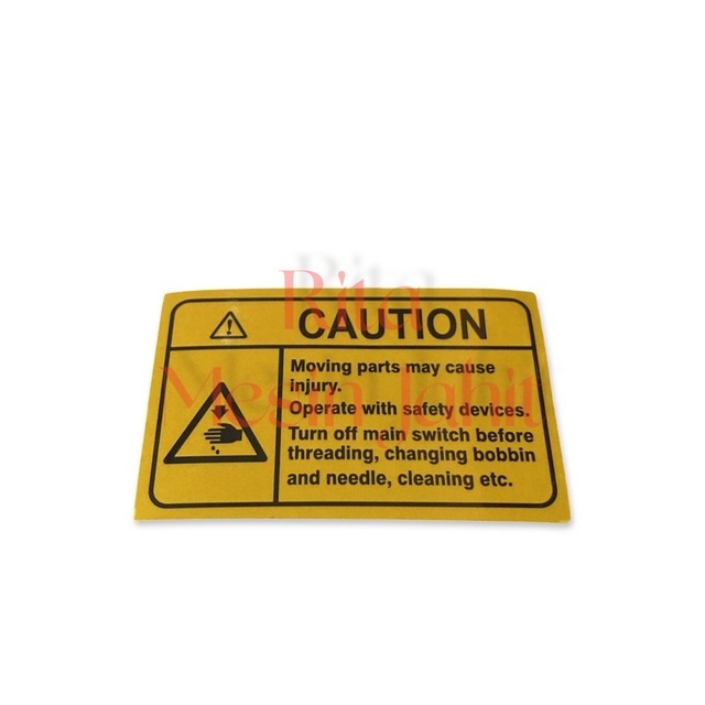 

5 pcs stiker caution kuning untuk mesin
