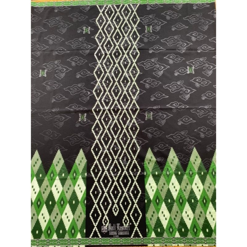 sarung - sarung bali lestari - hitam hijau