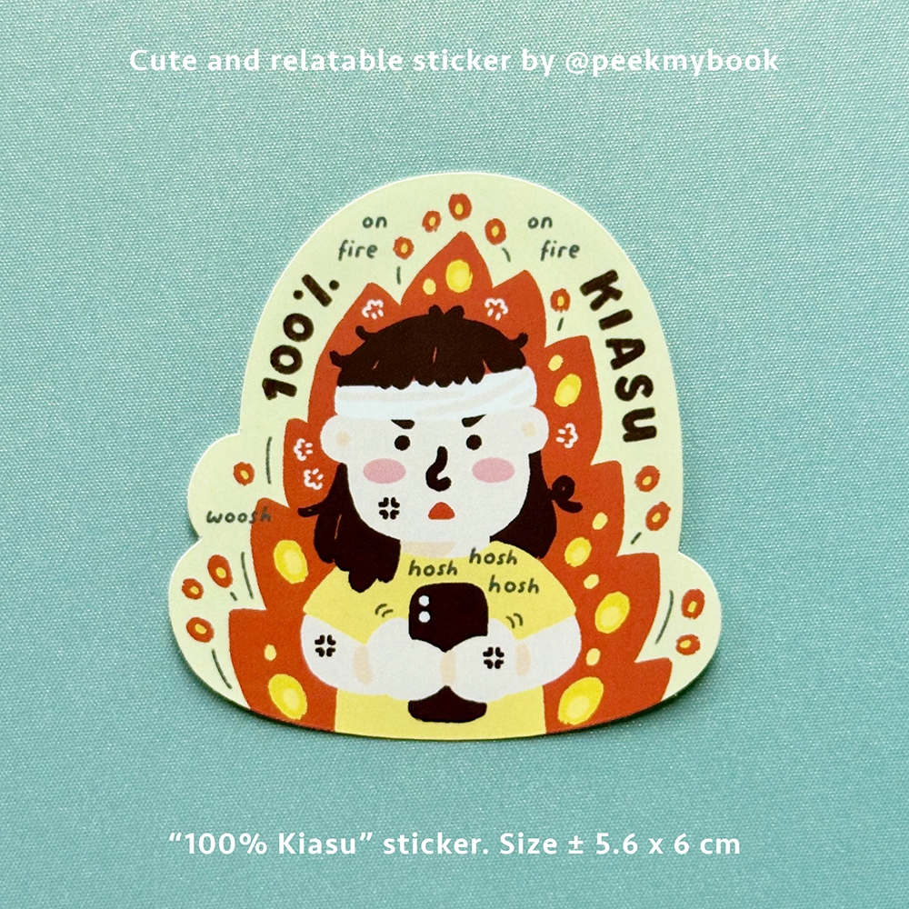 

100% Kiasu - Die Cut Sticker Satuan Peekmybook / Stiker Lucu / Relatable Sticker / Stiker Deco