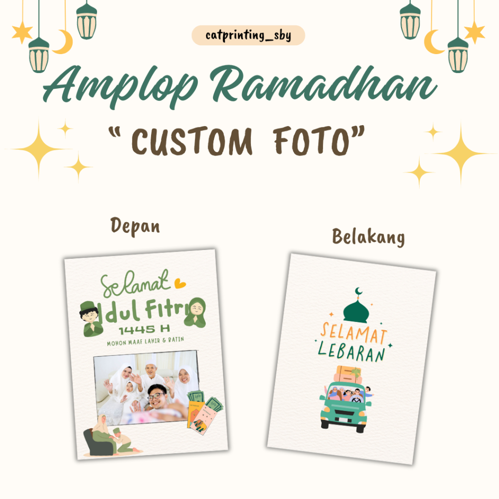 

amplop lebaran custom foto uang tanpa lipat