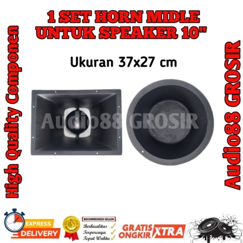 HORN SPEAKER MIDLE 10 IN + PANCI / TUTUP SPEAKER BAHAN COR ALMUNIUM