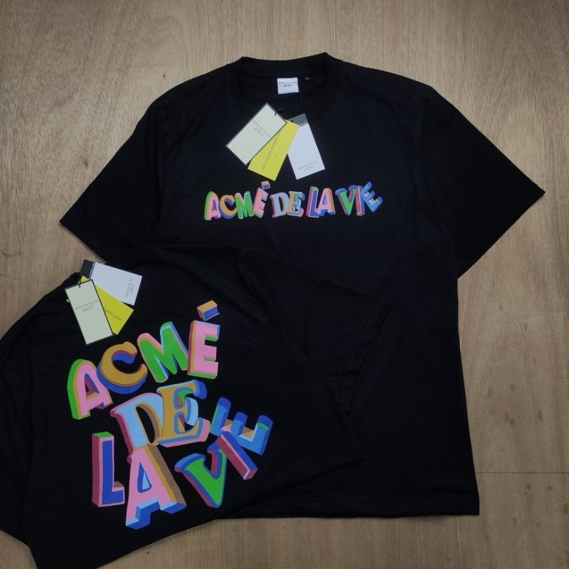 ADLV Crayon Printed Black Oversize Tee T-Shirt