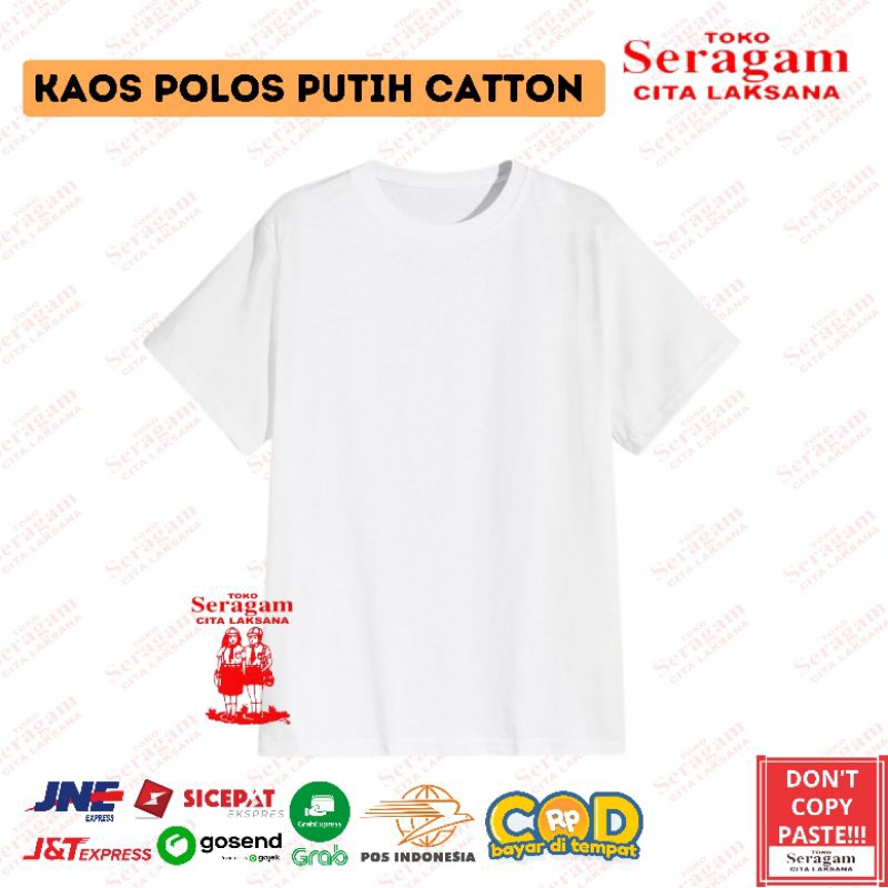 Kaos Oblong Polos Putih / Kaos Polos Putih / Baju Polos Kaos Sablon