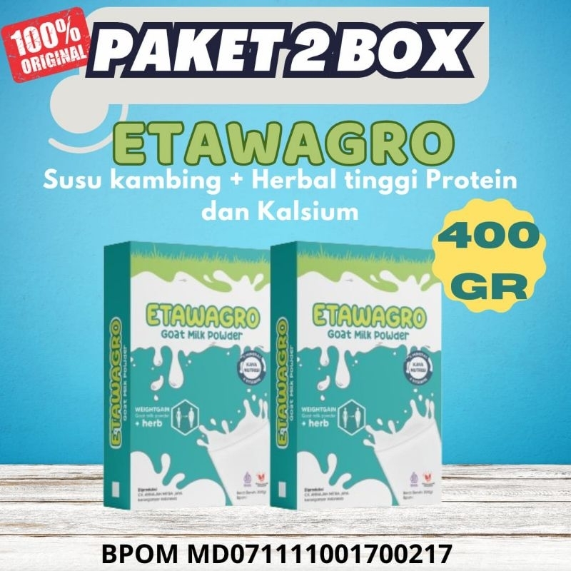 

PAKET 2BOX ETAWAGRO SUSU ETAWA HERBAL PENAMBAH BERAT BADAN ALAMI BPOM ANAK DAN DEWASA