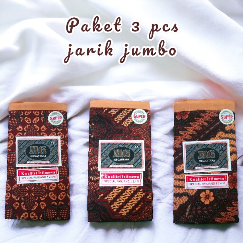 PAKET HEMAT 3 PCS KAIN JARIK JUMBO PANJANG 240 LEBAR 110/KAIN JARIK MEGANTARA HALUS DAN TEBAL