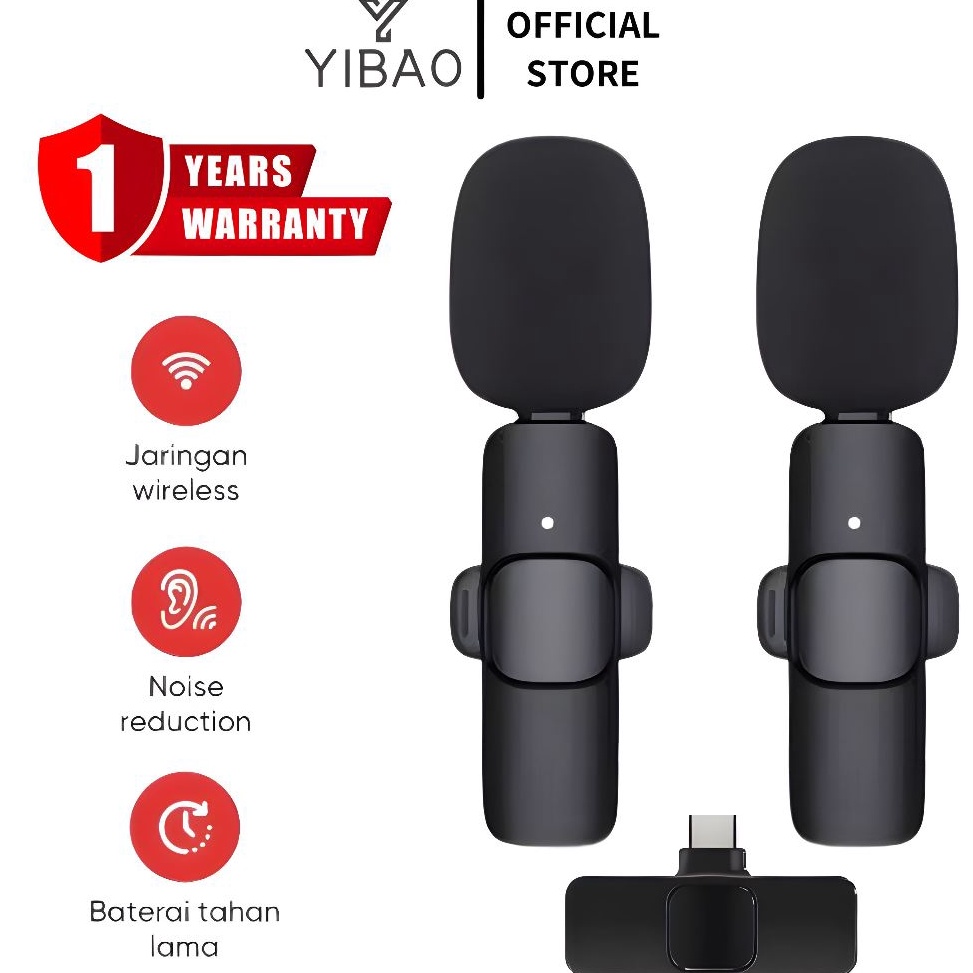 VIRAL YIBAO Wireless Mikrofon dengan Clip on Wireless microphone Mikrofon