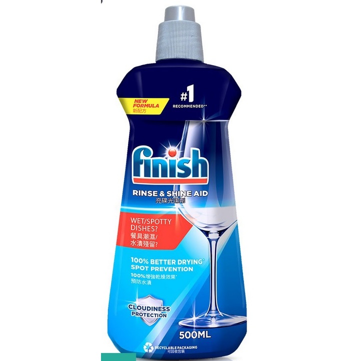 Finish Rinse & Shine Aid 500ml Wet & Spotty Dishes Sabun Pencuci Gelas Kaca