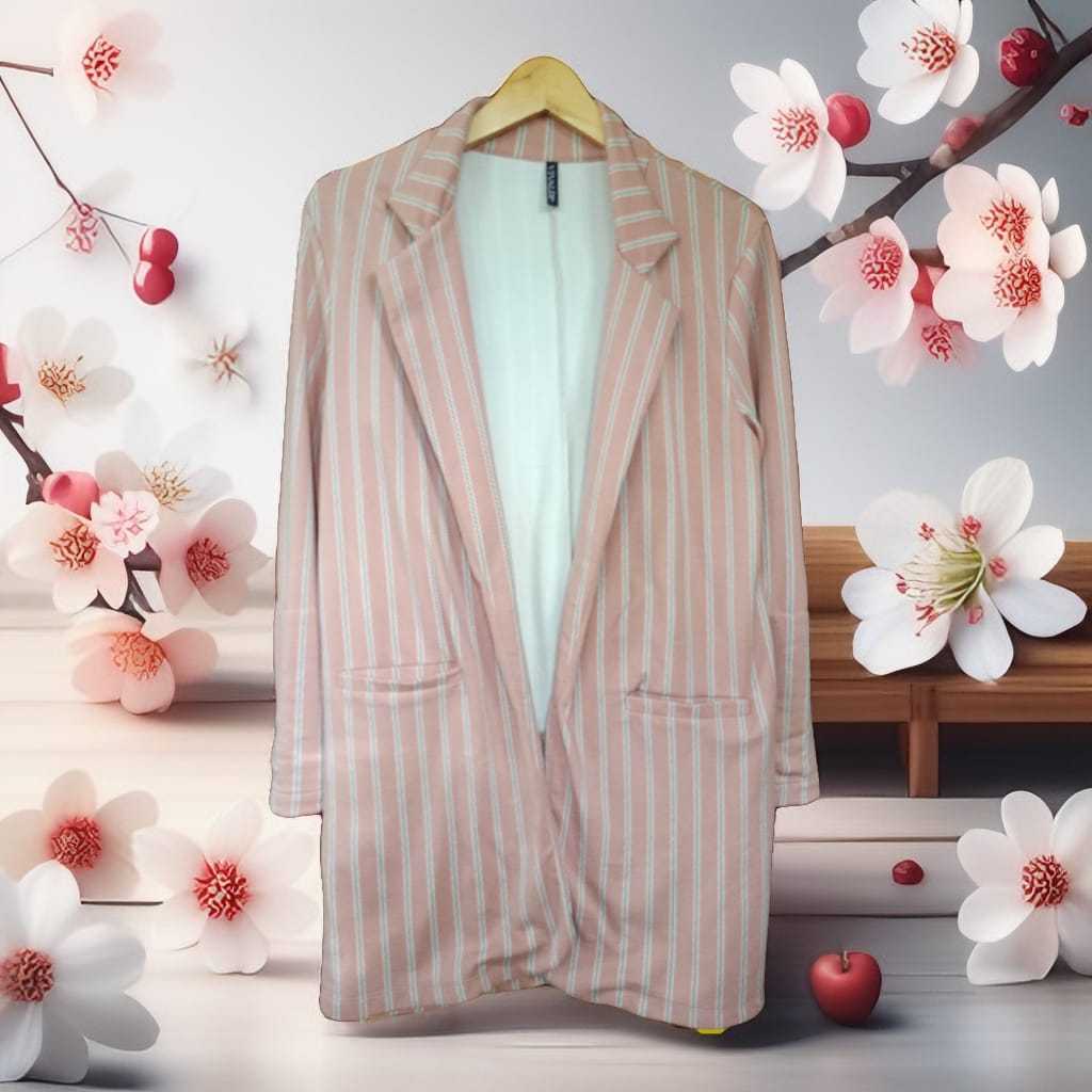 Vivaldi Pink peach Salur Blazer