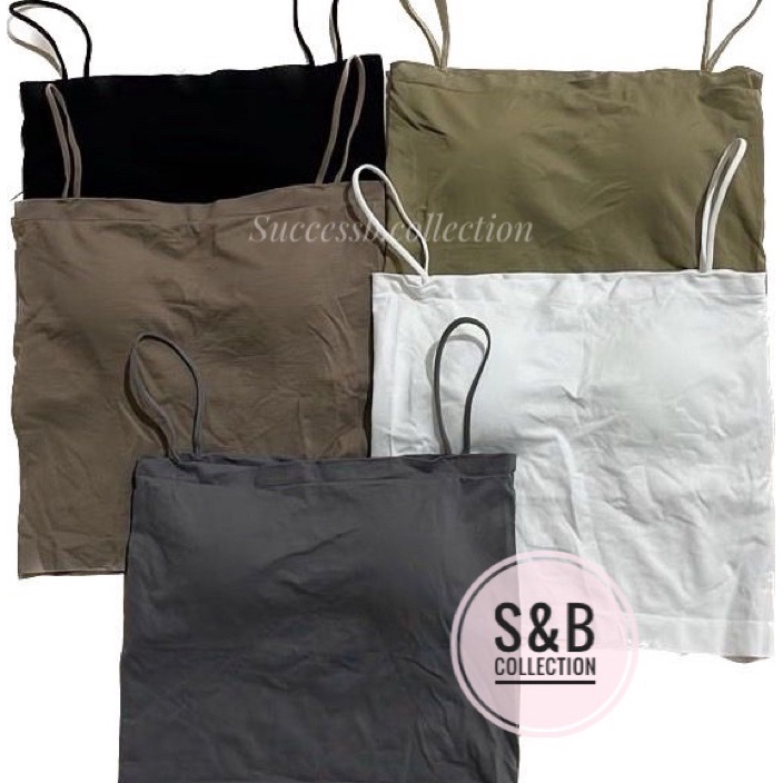 Terkini Kemben busa Kemben polos Kemben bra tanpa kawat Tanktop busa Tanktop bra tali spaghetti squa