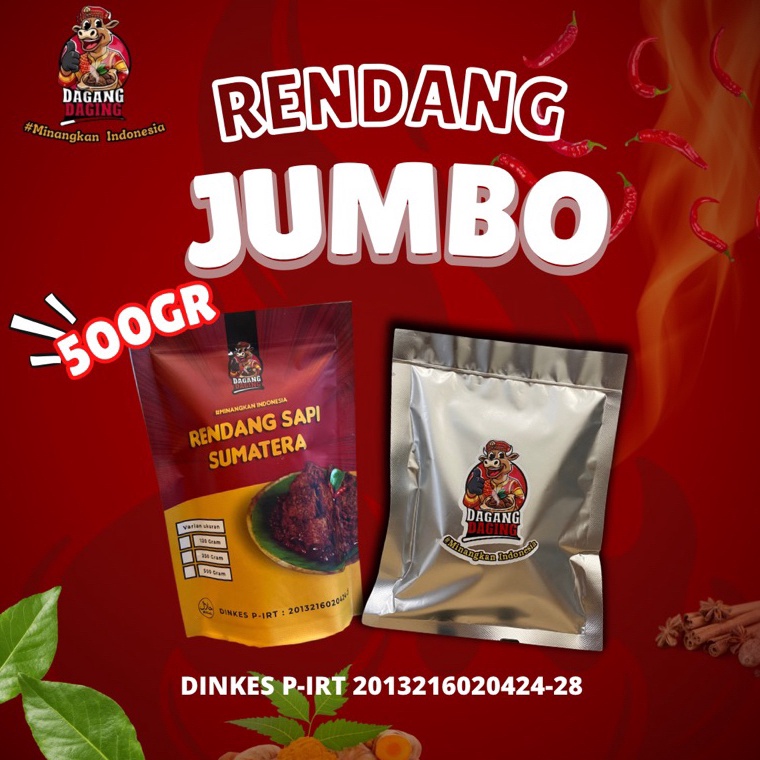 

DVL837 ORIGINAL Rendang hitam Sumatera asli padang eko kayes