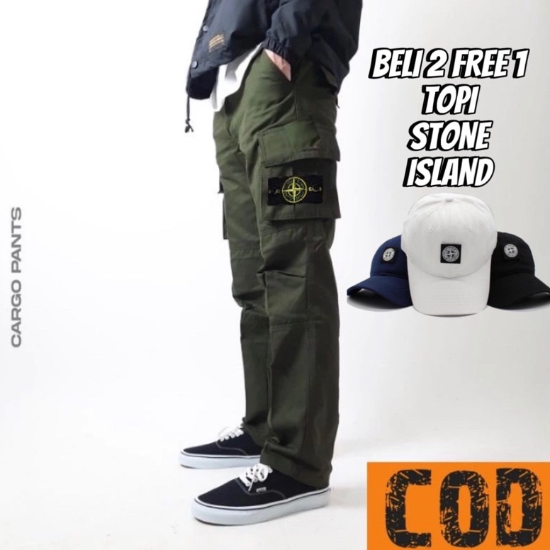SGR744 PALING AMPUH Celana cargo stone island full teg full barcod ori barcod tembus