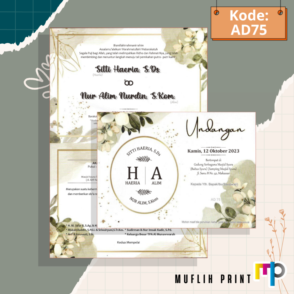 Blangko Undangan Pernikahan Kosong Murah + Amplop Undangan AD75