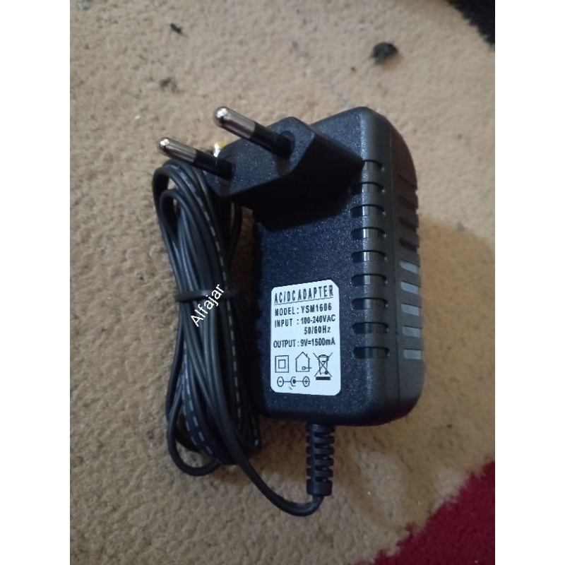 Adaptor Charger Speaker Portable Dat DT 1511 eco+ 9V 1500mA YSM 1606