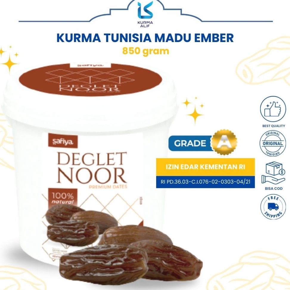 

BDG946 Free Ongkir Kurma Tunisia Madu Ember 85 gram Deglet Noor Premium Original