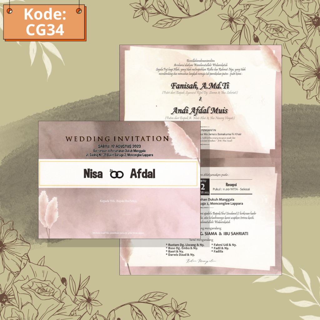 Undangan Pernikahan CG34