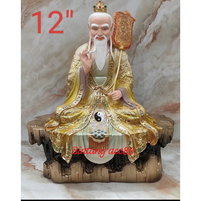 patung dewa thai shang lau cin/ thai siong - kuning - fiber -12inch