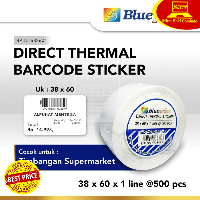 

Kertas Stiker Label Barcode Timbangan barang Blueprint 38 x 60 (1Line)