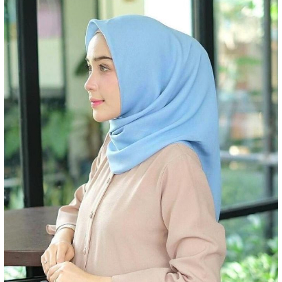 Bellasquare sky blue /hijab bella segi empat polly cotton /jilbab persegi biru awan