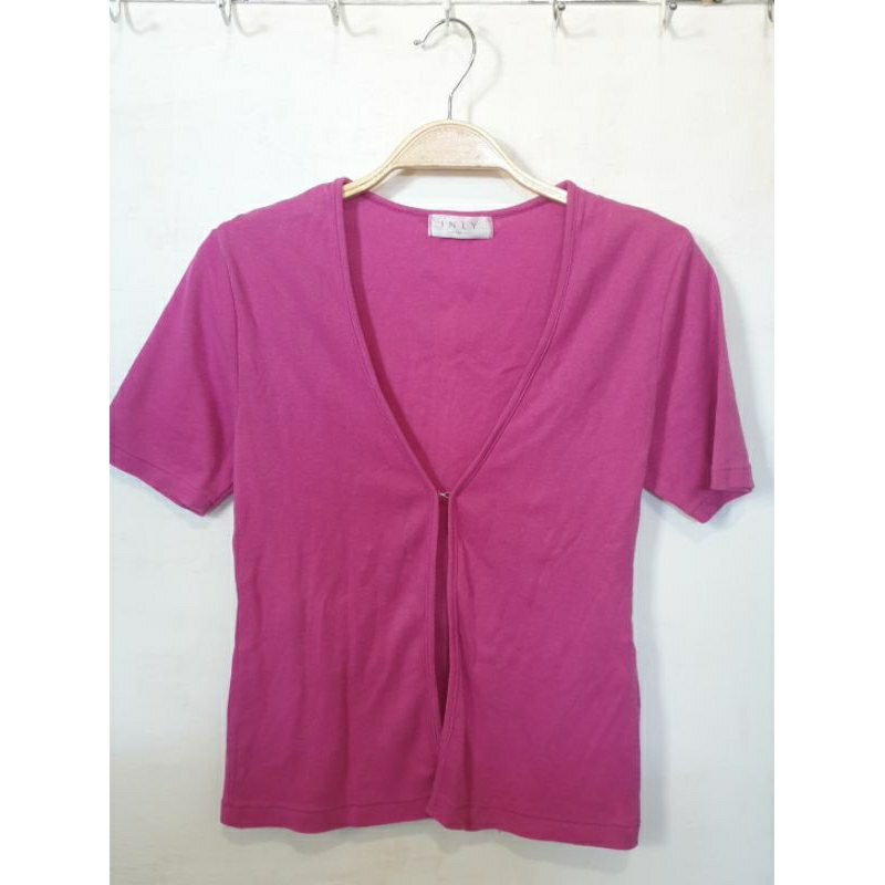 [PRELOVED] Outer Crop Top - Pink Fuschia