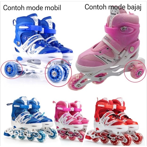 SALE NEW - SEPATU RODA INLINE SKATE ANAK BANYAK WARNA (FREE 2 PCS BAUT BAJAJ)