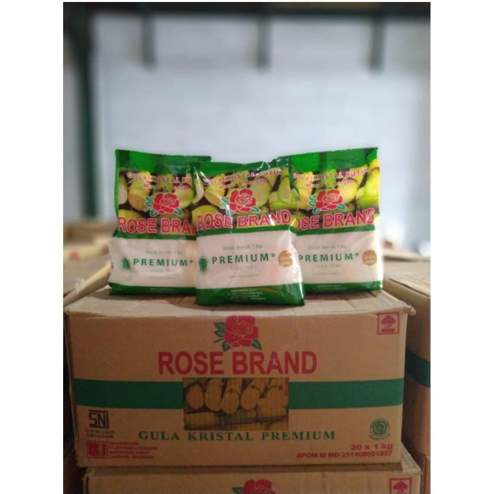 

Gula Rose Brand 1kg Dus isi 20pcs/ Gula Tebu Rosebrand 1 Karton