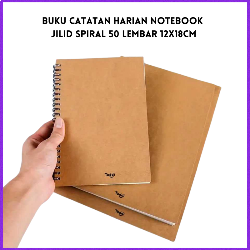 

COD Toddi Buku Catatan Harian Notebook Jilid Spiral 50 Lembar 12x18cm / buku sekolah kuliah