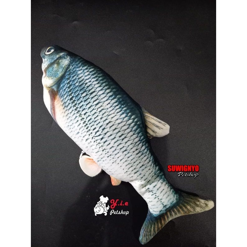 Mainan kucing boneka ikan gerak
